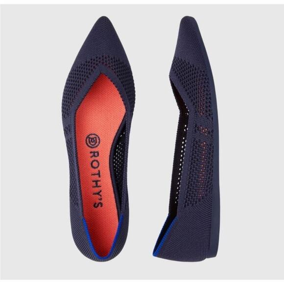 Rothy’s The Point Maritime Lattice Knit Flats Size 7 - Picture 1 of 6